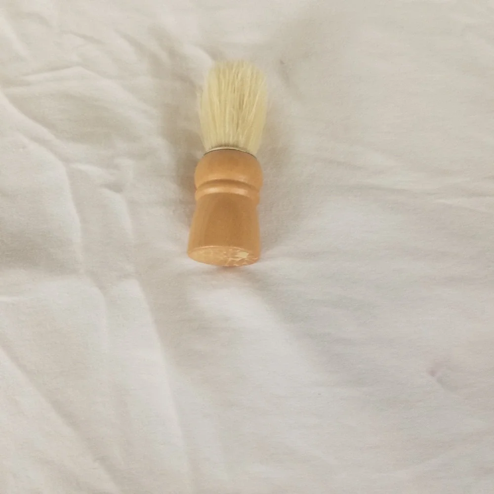 Shaving Brush Mens Tan new Wood Handle Traditional natural/syn bristles
